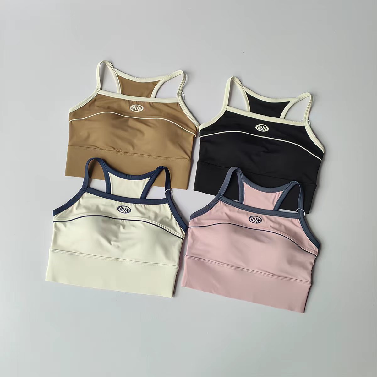 Sports Bra Racerback - Women Color Block Sports Bra with