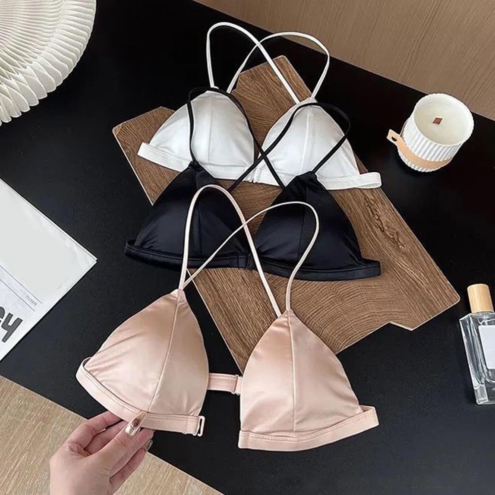 Sexy Satin Front Closure Bras  - Underwire Bra Padded ulasan dan harga
