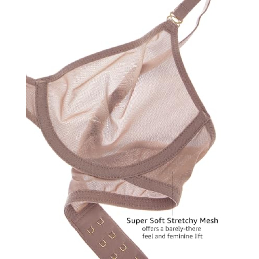 Women's Cosnufy Sheer Balconet - Demi Bra Balconette ulasan dan harga