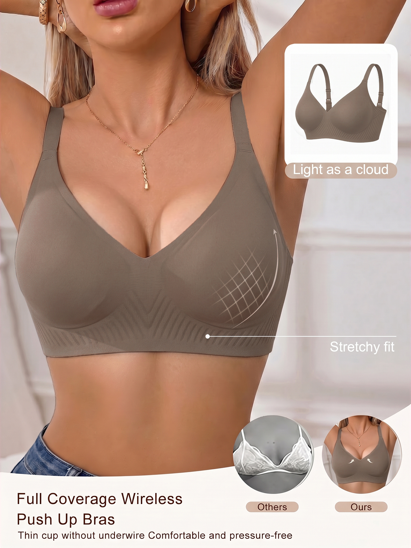 Full Coverage Push Up Jelly Su - Full Coverage Bra ulasan dan harga