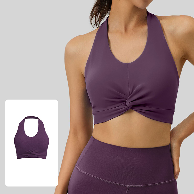 New Women Halter Neck Sports B - Plunge Bra Push Up ulasan dan harga