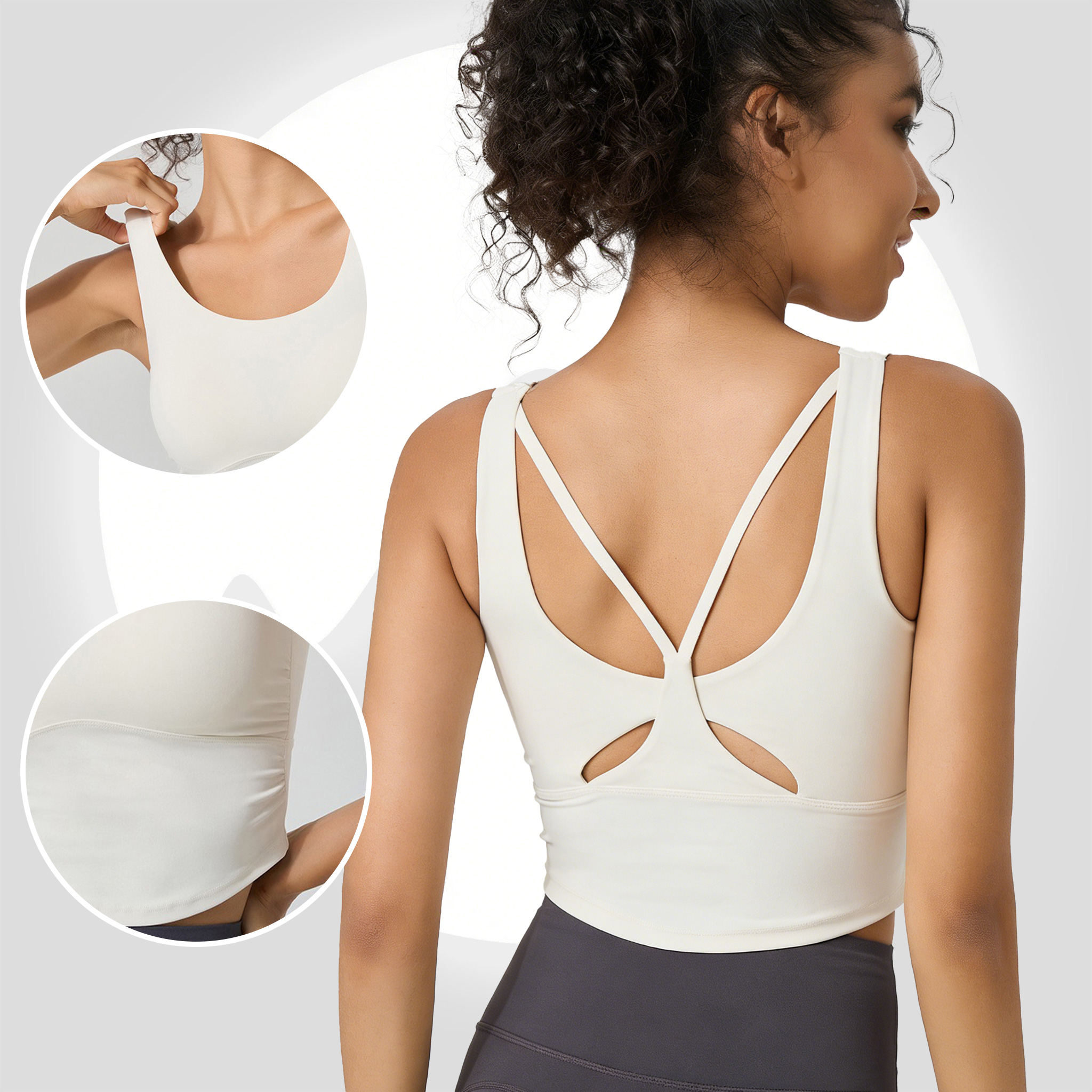 Women's Fixed Cup Yoga Sports  - Sports Bra Racerback ulasan dan harga