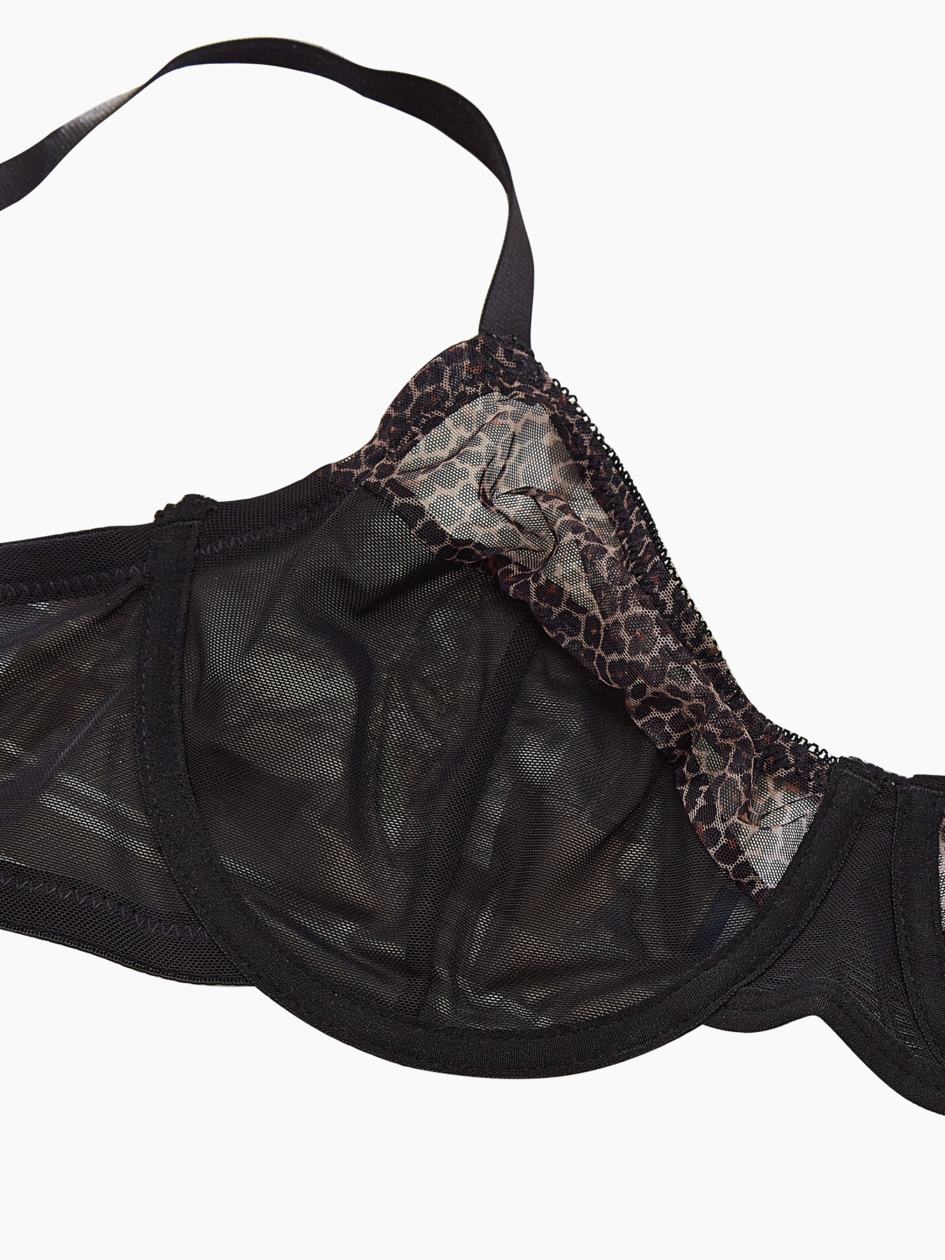 Plus Size Sexy Leopard Print & - Sheer Bra Lace ulasan dan harga