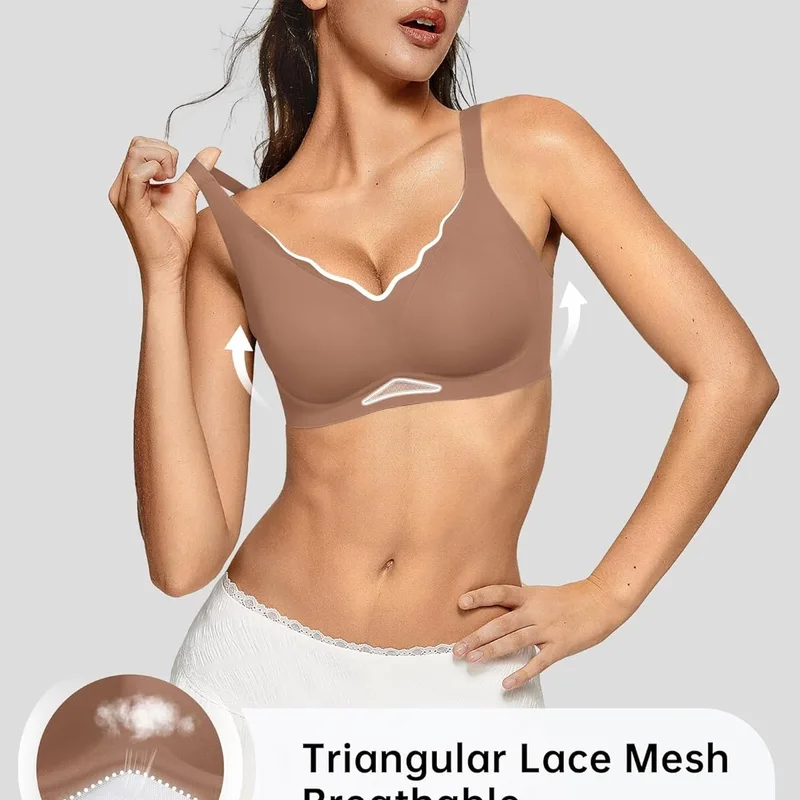 Women’s Wireless Bras Scallope - Wirefree Bra Comfort ulasan dan harga